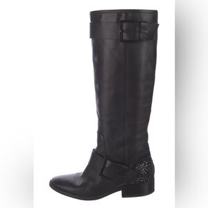 Brian Atwood black leather boots